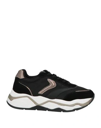 Voile Blanche Woman Sneakers Black Size 6 Leather, Textile Fibers