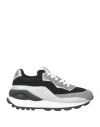 Voile Blanche Woman Sneakers Black Size 7 Leather, Textile Fibers