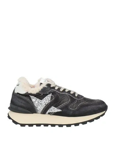 Voile Blanche Woman Sneakers Black Size 9 Leather In Gray