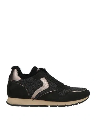 Voile Blanche Woman Sneakers Black Size 9 Leather, Textile Fibers