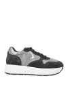 Voile Blanche Woman Sneakers Charcoal Size 5 Textile Fibers, Leather In Gray