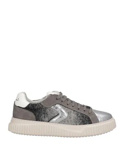 Voile Blanche Woman Sneakers Charcoal Size 6 Leather, Textile Fibers In Gray