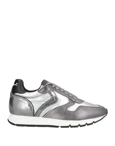 Voile Blanche Woman Sneakers Charcoal Size 7 Leather, Textile Fibers