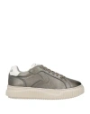 Voile Blanche Woman Sneakers Charcoal Size 8 Leather In Animal Print