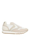Voile Blanche Woman Sneakers Cream Size 7 Textile Fibers, Leather In White