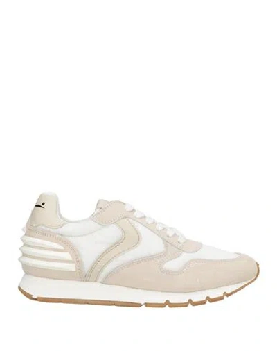 Voile Blanche Woman Sneakers Cream Size 7 Textile Fibers, Leather In White