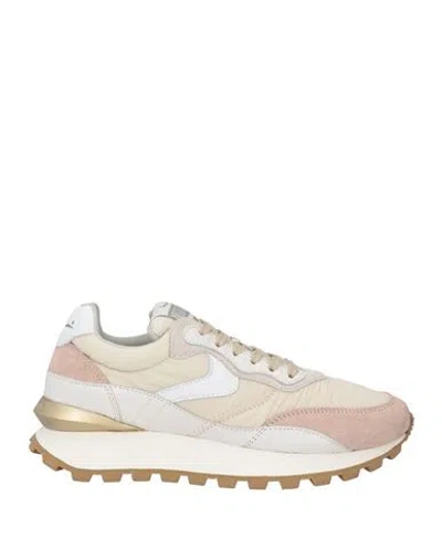 Voile Blanche Woman Sneakers Cream Size 10 Leather, Textile Fibers In White
