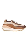 Voile Blanche Woman Sneakers Dark Brown Size 6 Leather, Textile Fibers