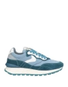 Voile Blanche Woman Sneakers Deep Teal Size 8 Leather, Textile Fibers In Blue