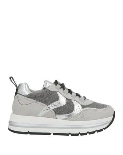Voile Blanche Woman Sneakers Grey Size 6 Leather, Textile Fibers In Gray