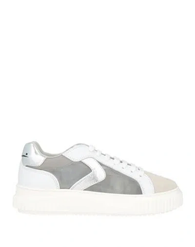 Voile Blanche Woman Sneakers Grey Size 7 Leather, Textile Fibers In White