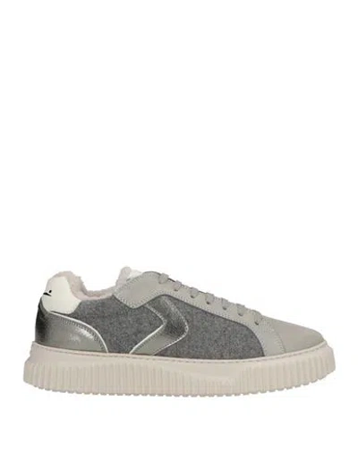 Voile Blanche Woman Sneakers Grey Size 8 Leather, Textile Fibers In Gray
