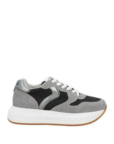 Voile Blanche Woman Sneakers Grey Size 9 Goat Skin, Textile Fibers In Multi