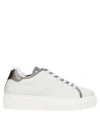 Voile Blanche Woman Sneakers Ivory Size 8 Leather, Textile Fibers In White