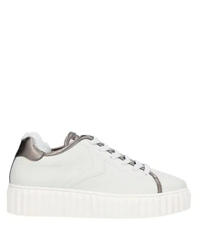 Voile Blanche Woman Sneakers Ivory Size 8 Leather, Textile Fibers In White