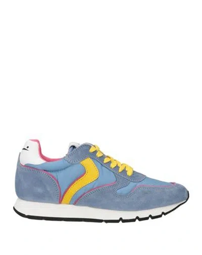 Voile Blanche Woman Sneakers Light Blue Size 7 Leather, Textile Fibers