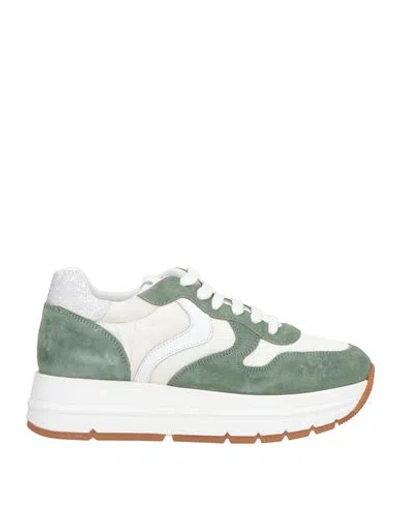 Voile Blanche Woman Sneakers Light Green Size 7 Soft Leather, Textile Fibers