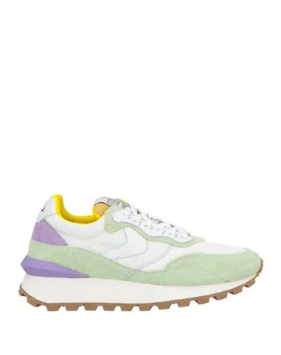 Voile Blanche Woman Sneakers Light Green Size 8 Leather, Textile Fibers