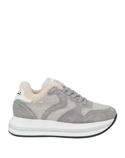 Voile Blanche Woman Sneakers Light Grey Size 6 Leather, Textile Fibers In Gray