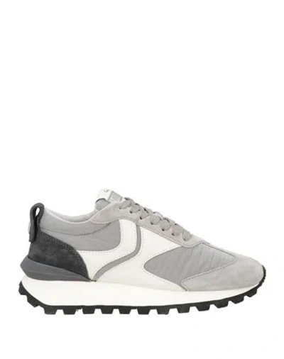 Voile Blanche Woman Sneakers Light Grey Size 7 Calfskin, Nylon In Multi