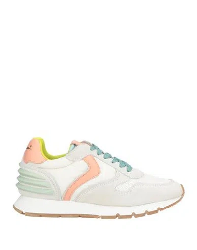 Voile Blanche Woman Sneakers Light Grey Size 7 Calfskin, Textile Fibers In Multi