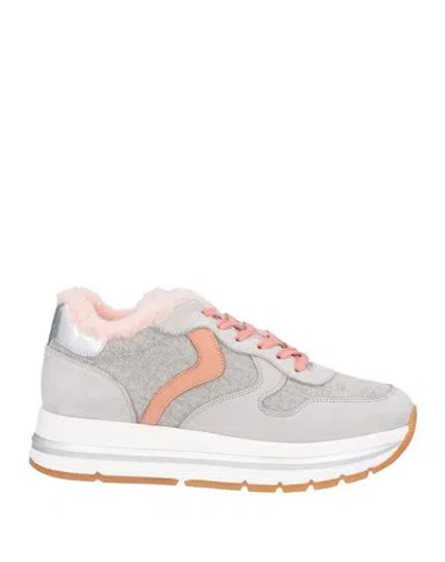 Voile Blanche Woman Sneakers Light Grey Size 7 Soft Leather, Textile Fibers, Shearling