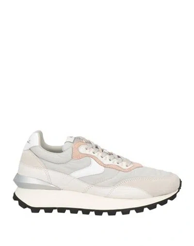 Voile Blanche Woman Sneakers Light Grey Size 6 Leather, Textile Fibers