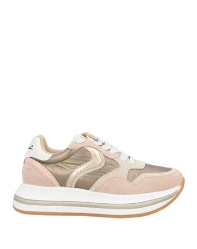 Voile Blanche Woman Sneakers Light Pink Size 8 Leather, Textile Fibers