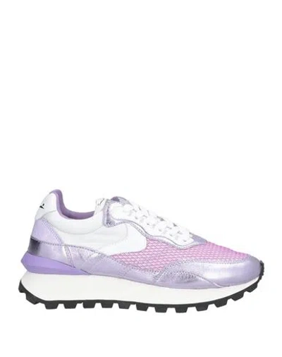 Voile Blanche Woman Sneakers Mauve Size 7 Goat Skin, Textile Fibers In Purple