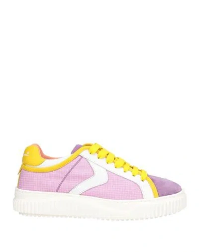 Voile Blanche Woman Sneakers Lilac Size 7 Leather, Textile Fibers