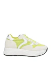 Voile Blanche Woman Sneakers Lime Green Size 7 Leather, Textile Fibers In Green