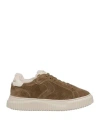 Voile Blanche Woman Sneakers Military Green Size 7 Leather In Brown