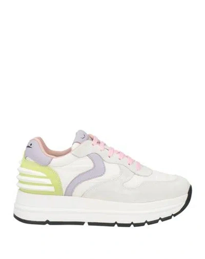 Voile Blanche Woman Sneakers Off White Size 10 Leather, Textile Fibers