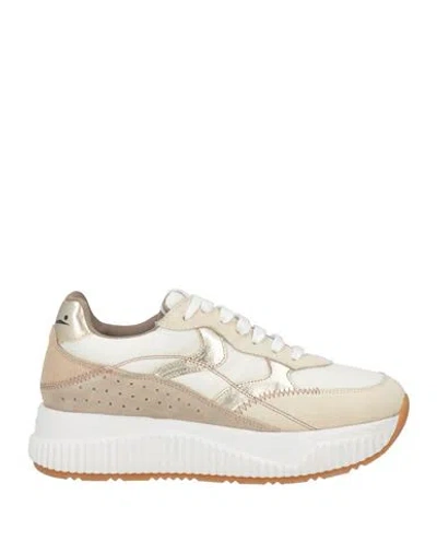 Voile Blanche Woman Sneakers Off White Size 6 Leather, Textile Fibers