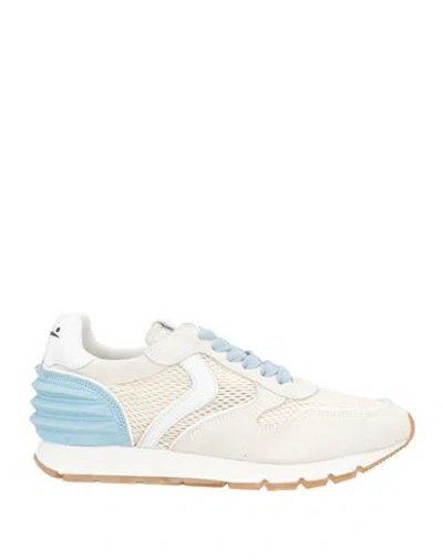 Voile Blanche Woman Sneakers Off White Size 7 Leather, Textile Fibers