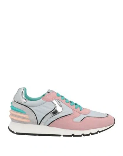 Voile Blanche Woman Sneakers Pink Size 10 Soft Leather, Textile Fibers