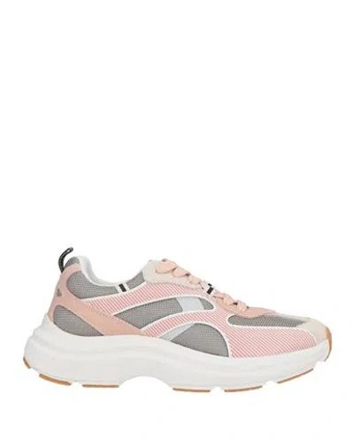 Voile Blanche Woman Sneakers Pink Size 7 Textile Fibers, Leather In Animal Print