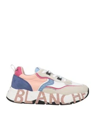 Voile Blanche Woman Sneakers Pink Size 8 Leather, Textile Fibers In Multi