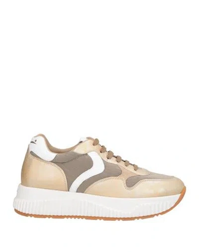 Voile Blanche Woman Sneakers Platinum Size 6 Leather, Textile Fibers In Gray
