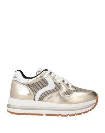 Voile Blanche Woman Sneakers Platinum Size 7 Leather, Textile Fibers In Gray