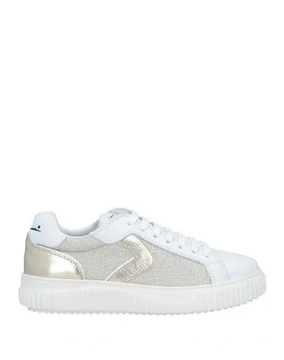 Voile Blanche Woman Sneakers Platinum Size 7 Leather, Textile Fibers In Grey