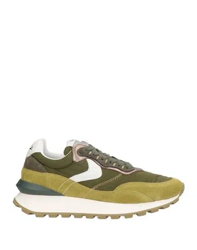 Voile Blanche Woman Sneakers Sage Green Size 6 Leather, Textile Fibers