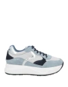 Voile Blanche Woman Sneakers Sky Blue Size 10 Goat Skin, Textile Fibers