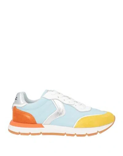 Voile Blanche Woman Sneakers Sky Blue Size 7 Leather, Textile Fibers In Multi