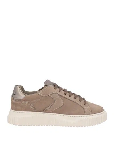Voile Blanche Woman Sneakers Taupe Size 6 Leather In Brown