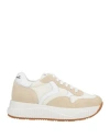 Voile Blanche Woman Sneakers Taupe Size 8 Leather, Nylon In Grey