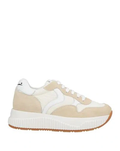 Voile Blanche Woman Sneakers Taupe Size 8 Leather, Nylon In Grey