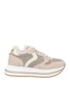 Voile Blanche Woman Sneakers Taupe Size 8 Leather, Textile Fibers In Gray