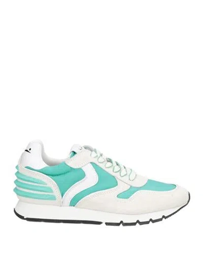 Voile Blanche Woman Sneakers Turquoise Size 7 Leather, Textile Fibers