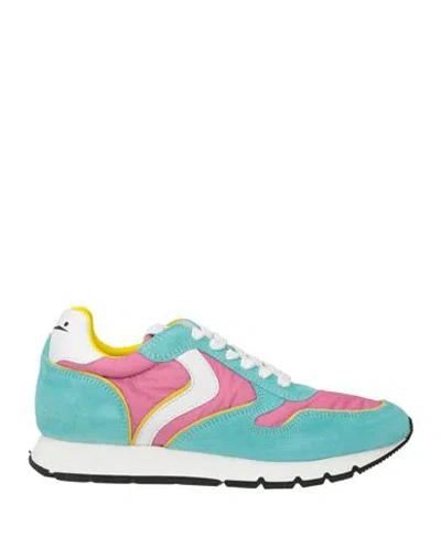 Voile Blanche Woman Sneakers Turquoise Size 7 Leather, Textile Fibers In Blue